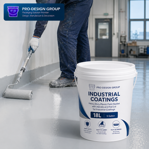 18L / 5 Gallon Heavy Duty Plastic Paint Bucket with Handle and Flat Lid for Industrial Coatings - Product Image 6