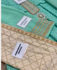 Top Quality Women Fashionable Chiffon Embroidered Beautiful Shalwar Kameez <b>Dress</b> For <b>Eid</b> And Special Events Stitched \ Unstitch - Product Image 5