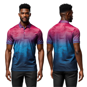 Camiseta de Moda Premium para Hombre, Personalizable, con Bordado Frontal a Rayas, Tejida, Transpirable, Servicio OEM, Poliéster, Estilo Casual Elegante - Product Image 2