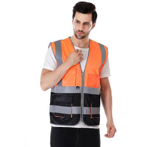 Chaleco de seguridad reflectante de alta visibilidad con 5 puntos de liberación rápida, ANSI Clase 2, transpirable, con bolsillos de malla y cierre de velcro - Product Image 2