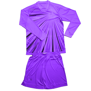 Ensemble de maillot de football pour hommes, manches longues, col rond, polyester respirant, short à taille élastique, imprimé géométrique, coupe classique - Product Image 2