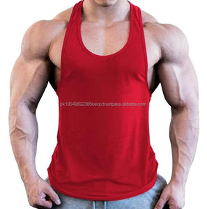 Wholesale Custom Logo Comfortable Solid Color <b>Men</b> Casual 100% Cotton Breathable Tank <b>Top</b> - Product Image 1