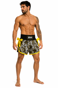 Pantalones Cortos de Boxeo Tailandés SHH Premium con Lazos Laterales, Estampado de Calavera, Cintura Alta, para Kickboxing, Ropa Deportiva Personalizada con Etiqueta Privada - Product Image 4