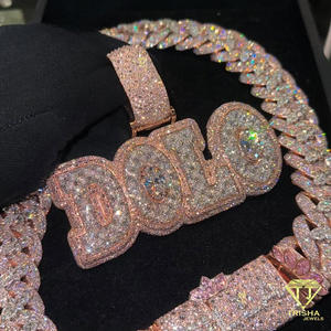 Collier pendentif signe du zodiaque de luxe, cultivé en laboratoire, style hip-hop glacé, bijou audacieux de luxe pour la vente en gros - Product Image 1
