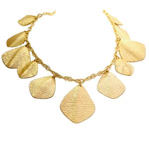 Collar de hojas con estilo chapado en oro para mujer, joyería de moda americana, cadenas de latón con perlas, religioso cristiano para aniversario - Product Image 1