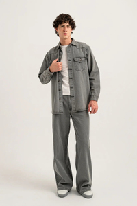 High Quality Custom Men's Denim Jacket New Stylish Wool & Cotton Long Jean Jacket OEM Wholesale Casual Wear for <b>Boys</b> 2026 - Product Image 4