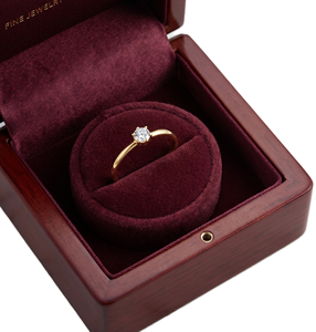 Bague de fiançailles minimaliste solitaire en diamant rond, couleur DEF, clarté VS VVS, certifiée IGI, or massif 9K 10K 14K 18K - Product Image 1