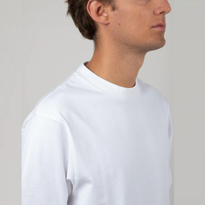T-shirt de luxe pour homme 100 % coton, coupe oversize, délavé à l'acide, haute qualité, logo personnalisé, style vintage vieilli, motif uni - Product Image 5