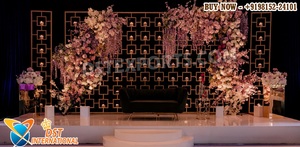 Mesmerizing Candle <b>Frame</b> For Australian Wedding Stage Lavish Reception Stage Backdrop Candle Wall Luxury Golden Candle <b>Arch</b> USA - Product Image 3