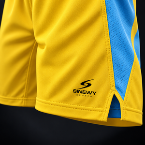 Ensemble de maillots de volley-ball SINEWY bleu et jaune sans manches, col en V, polyester respirant, vêtements unisexes pour adultes - Product Image 4
