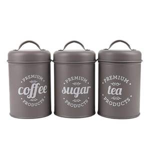 Nuevo juego de 3 recipientes para almacenar azúcar, té y café, con tapa, para la mesa de la cocina, juego de recipientes decorativos. - Product Image 4