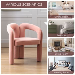 COOLMORE Sedia da pranzo/Poltrona da cucina contemporanea in velluto, poltrona a botte per soggiorno, progettata per un comfort ottimale - Product Image 3