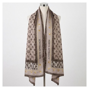 NORTH APPROACH Women's Long Silk Scarf Letter Print Luxury Fashion Accessory All Seasons Multi-Functional - Product Image 1