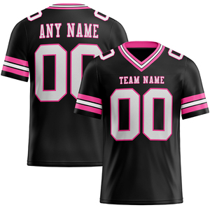 Camiseta de Fútbol Negra con Malla Blanca y Rosa, Auténtica, de Alta Calidad, Transpirable, Ropa Deportiva, Camiseta de Alto Rendimiento para Entrenamiento - Product Image 1