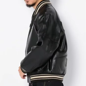 แจ็คเก็ตเบสบอลแบบมีฮู้ด ปักโลโก้คุณภาพสูง สีดำ สั่งทำได้ ผลิตโดยผู้ผลิต OEM ระดับพรีเมียม - Product Image 3