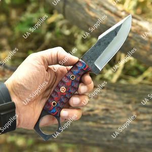 Couteau de chasse tactique à lame fixe forgé à la main, manche en bois Pakka, personnalisable OEM/ODM, fait main, pour le camping en plein air, directement de l'usine - Product Image 4