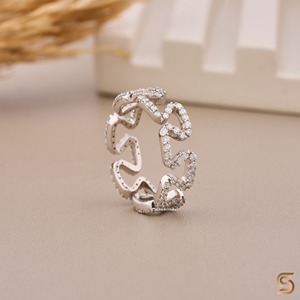 Anillo de Eternidad de Diamantes Moissanite en Zig Zag de Oro Blanco de 18K |   Anillo de Eternidad Completo de 0.56 CT |   Anillo Apilable Ondulado |   Hermanos Satani - Product Image 6