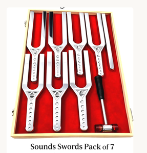 Diapasons 7 CHAKRA'S Combo Sound Swords, lot de 7 diapasons géants pour la guérison et la méditation - Product Image 2