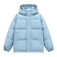 Veste matelassée à capuche unisexe en polyester, chaude et isolante pour l'hiver, avec fermeture éclair, couleur unie, coupe décontractée, pour hommes et femmes