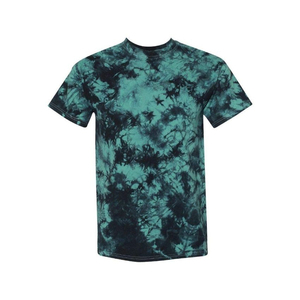 Men's Short Sleeve <b>Tie</b>-<b>Dye</b> Front Logo T-<b>Shirt</b> O-Neck Regular Fit Knitted Casual Anti-Pilling Green Black Patterned - Product Image 1