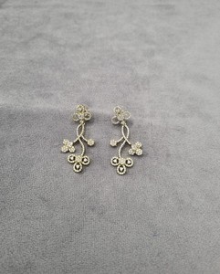 Designer Floral Branch Shaped American <b>Diamond</b> <b>Dangle</b> <b>Earrings</b> Elegant Sparkle Statement <b>Dangles</b> Unique Trendy Fashion Jewellery - Product Image 3