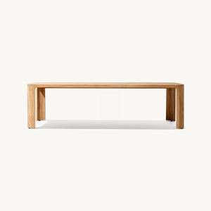 Teak Modern Leisure <b>Dining</b> Table <b>Chair</b> Set Solid Wood Outdoor Waterproof Durable Comfortable Furniture Courtyard Use 8-Person - Product Image 5