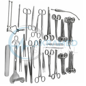 <b>81</b> Pcs Basic Laparotomy Surgical Instrument Set CE Certified ISO13485 Certified Manual Stainless Steel General Surgery Kit - Product Image 4