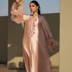 Caftán de Seda India de Secado Rápido y Sin Arrugas para Mujer - Ideal para Fiestas y Bodas, Largo hasta el Suelo, Corte Holgado, para Todas las Estaciones, Sehr Co. International - Product Image 1