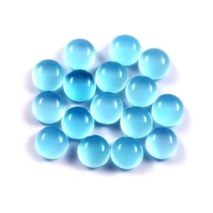 พลอยแคลเซโดนีสีฟ้าธรรมชาติทรงกลมขนาด 6x6 มม. แบบหลังแบน สำหรับทำเครื่องประดับ ขายส่งจำนวนมาก - Product Image 1