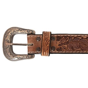 Cinturón de Cuero Genuino Estilo Western para Hombre y Mujer, Hecho a Mano, Unisex, de Grano Completo, Resistente, con Herrajes y Adornos - Product Image 4