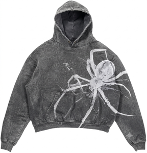 High Quality Custom Embroidery Logo Acid Washed Heavy Weight Oversize Kangaroo Pocket Cotton Fleece Hoodie OEM ODM Manufacturer - Product Image 1