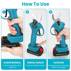 Tijeras de podar inalámbricas 4 en 1, motosierra eléctrica con extensión máxima de 5.5 pies, sierra de 4/6 varillas, hoja SK5, herramientas de jardín sin escobillas - Product Image 5
