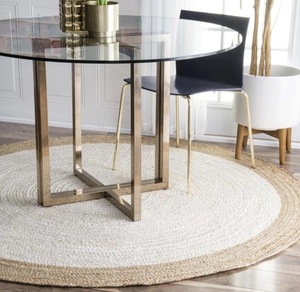 Multicolor Handwoven Jute Rug with Geometric Pattern Eco-Friendly Bohemian Natural Fiber <b>Carpet</b> for Living Room, Bedroom & Ent - Product Image 3