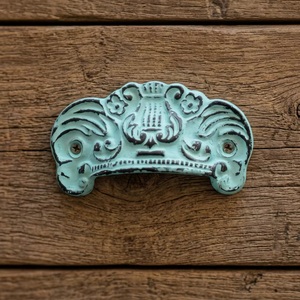 High Quality Industrial <b>Ceramic</b> Blue Distressed Color Drawer Cabinet Handle Pulls for Kitchen Bedroom Living Room-Eco-Friendly - Product Image 1