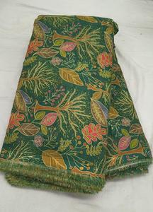 Tissu en lin de qualité supérieure avec broderie florale, mélange respirant de coton et de lin pur avec travail artisanal floral, idéal pour les saris et les costumes - Product Image 4