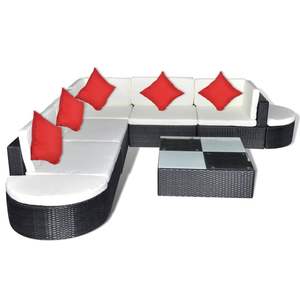 Conjunto Modular Grande para Patio de 8 Piezas, Acero con Recubrimiento en Polvo Negro, Muebles Resistentes para Exteriores - Product Image 3