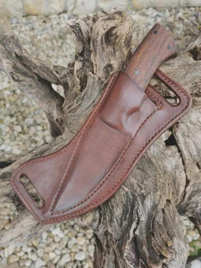 Cuchillo Premium Hecho a Mano de Acero Inoxidable de Hoja Fija para Combate/Desollado/Caza/Camping/Utilidades con Funda de Madera y Cuero para Venta al por Mayor OEM - Product Image 5