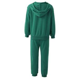 Conjunto de Sudadera con Capucha y Pantalones Deportivos para Niños y Niñas, 100% Algodón, Antiarrugas, Forro Polar Cálido, Estampado de Leopardo, Invierno, Dos Piezas, Personalizable - Product Image 2