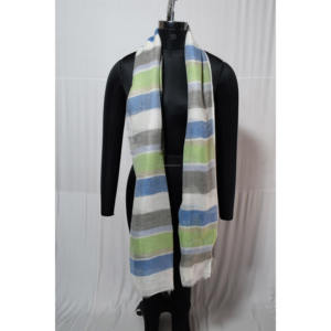 Excellente étole en lin imprimé confort d'été Conception d'écharpe douce et aérée pour toutes les saisons Châle et écharpe traditionnels - Product Image 2