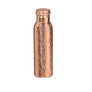 Bouteille d'eau en cuivre martelé artisanale, étanche |   Gourde ayurvédique réutilisable, écologique, pour la cuisine et les voyages - Product Image 2