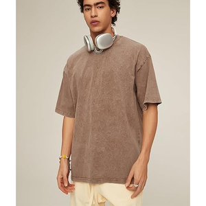 Men Urban Style T Shirt Shorts <b>Set</b> Acid Wash Summer Cotton Casual Loose Fit Matching Outfit - Product Image 2