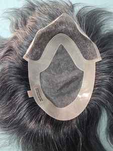 Peluca de Cabello Humano con Encaje Frontal Mono, Cabello Chino Virgen Remy, Parches de Cabello, Liso Kinky, Ondulado de Agua, Ondulado Profundo 1b+gris - Product Image 6