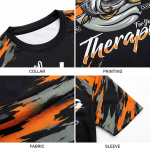 Fishing <b>Shirt</b> Men Quick Dry UPF 50 Sublimation Print Black Orange <b>Fish</b> Design Therapy Text Front Logo Adult Sport Wear - Product Image 6