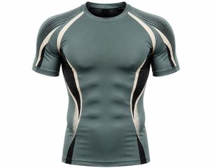 Camiseta Deportiva de Compresión de Manga Corta Azul Marino para Hombre, de Secado Rápido, Corte Ajustado, Cuello Redondo, Tejido de Punto, Color Sólido, 180g, Transpirable - Product Image 3