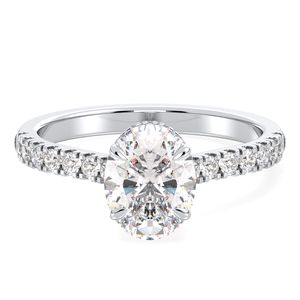 Bague de fiançailles solitaire REYES en or massif 14 carats avec moissanite, design élégant, pour femme, cadeau de luxe, bijoux raffinés - Product Image 1