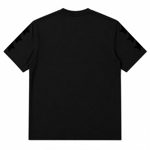 Custom <b>Black</b> Oversized T <b>Shirt</b> <b>Red</b> Puff Print 240 GSM Heavyweight Cotton Streetwear Graphic Tee <b>Men</b> OEM ODM Manufacturer - Product Image 2