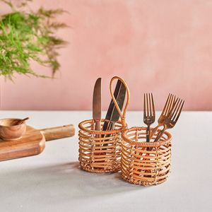Handmade Rattan Storage Basket Caddy For Coffee Station Organization Tea Accessories And <b>Sugar</b> <b>Packet</b> Storage - Product Image 4