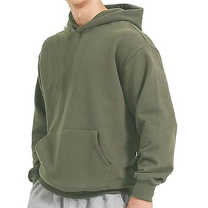 Sweat à capuche oversize pour homme avec cordon de serrage, épaules tombantes, poche kangourou avant et poignets côtelés - Product Image 2
