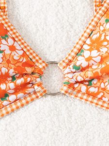 Procure vibrant yellow and orange floral <b>bikinis</b> for retail brands Strict quality controls and low MOQ wholesale manufacturing. - Product Image 5