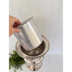 Antique Finish Metal <b>Ice</b> Bucket Silver Color Polished With Surface Ideal For Vintage Decor And Farmhouse Themed Outdoor Parties - Product Image 4